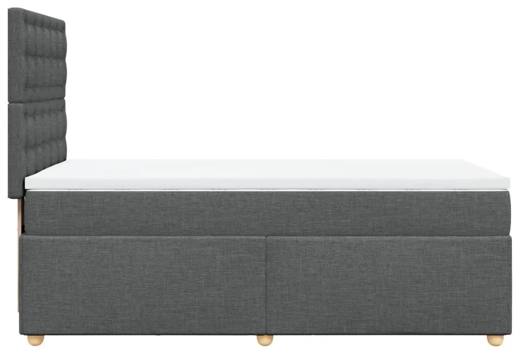 ΚΡΕΒΑΤΙ BOXSPRING ΜΕ ΣΤΡΩΜΑ ΣΚΟΥΡΟ ΓΚΡΙ 80X200 ΕΚ. ΥΦΑΣΜΑΤΙΝΟ 3291122