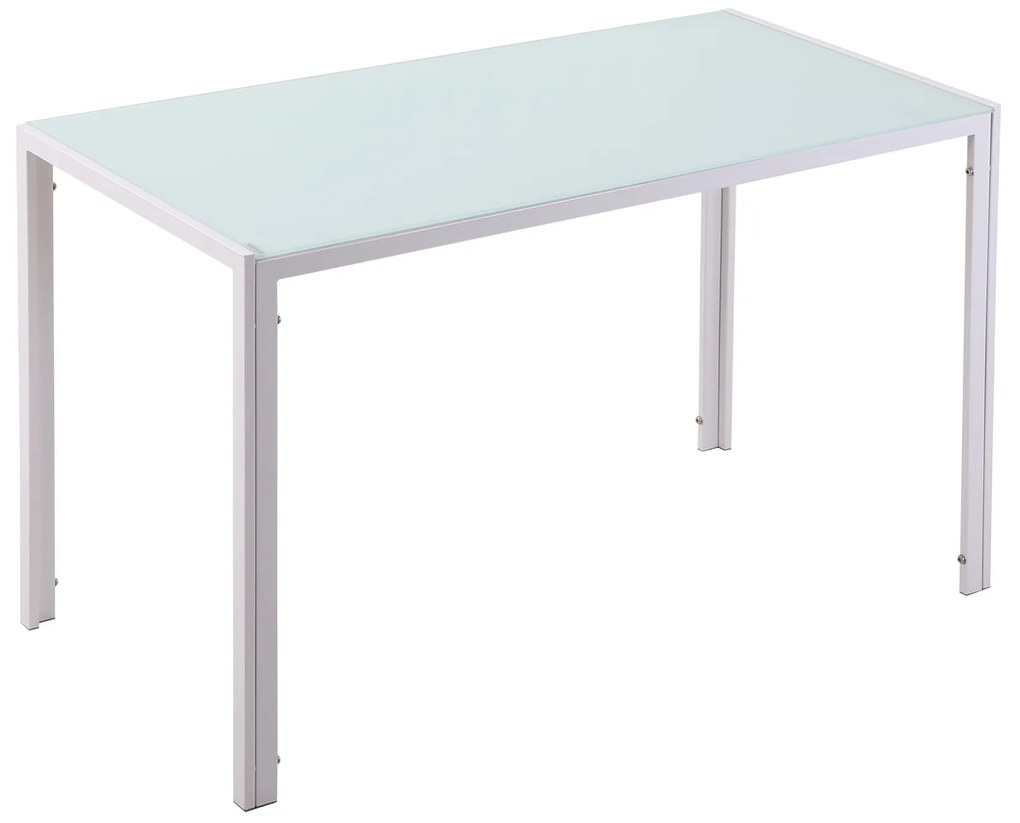 HOMCOM Τραπέζι τραπεζαρίας, μοντέρνος σχεδιασμός, 120 cm x 60 cm x 75 cm, Λευκό