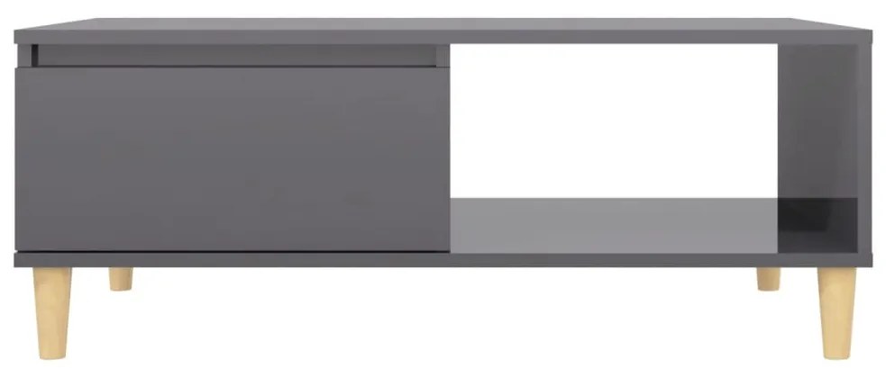 vidaXL Τραπεζάκι Σαλονιού Γυαλιστερό Γκρι 90 x 60 x 35 εκ. Επεξ. Ξύλο