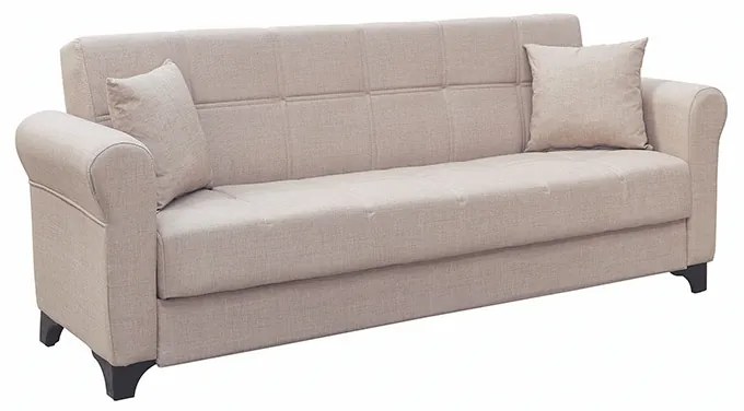 AZUR LIGHT BROWN ΥΦΑΣΜΑ 3ΘΕΣΙΟΣ ΚΑΝΑΠΕΣ/ΚΡΕΒΑΤΙ ΜΕ ΑΠΟΘ.ΧΩΡΟ
