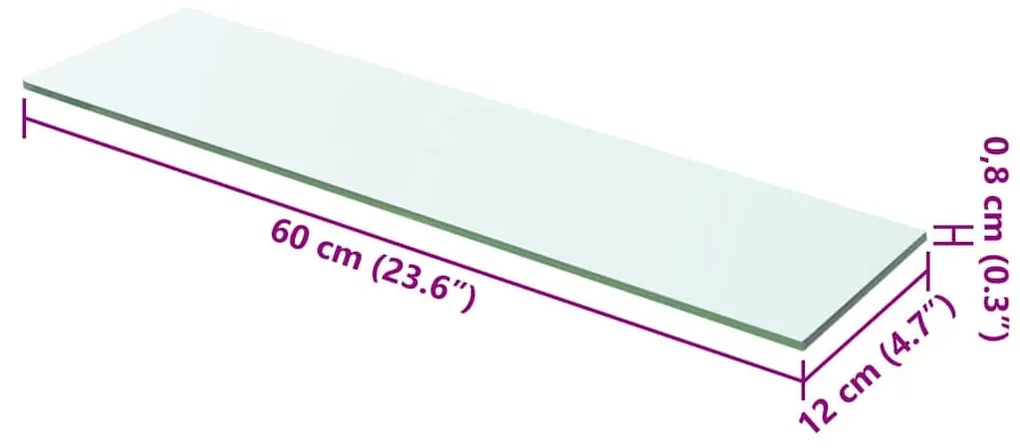 vidaXL Ράφια Πάνελ 2 τεμ. Διάφανα 60 x 12 εκ. Γυάλινα