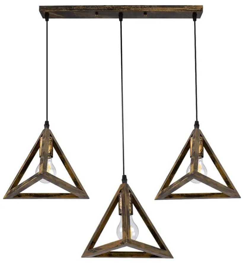 Φωτιστικό Οροφής Triangle 00624 E27 70x22x130cm Bronze-Gold GloboStar