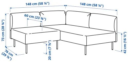 LILLEHEM σύνθεση γωνιακού καναπέ 2 θέσεων 295.362.80