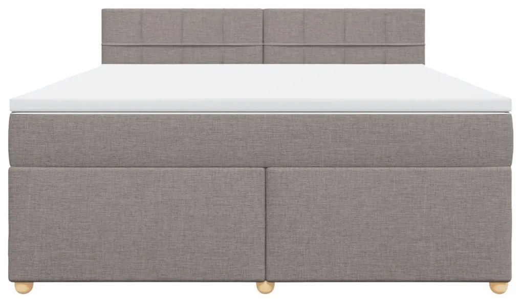 Κρεβάτι Boxspring με Στρώμα Taupe 180x200 εκ. Υφασμάτινο - Μπεζ-Γκρι