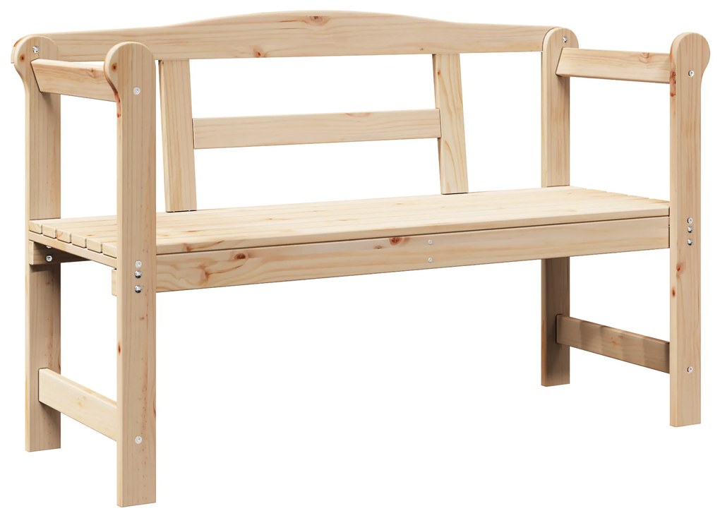 vidaXL Εξωτερικός πάγκος Καφέ 119 x 76 x 44εκ. Μασίφ ξύλο πεύκου
