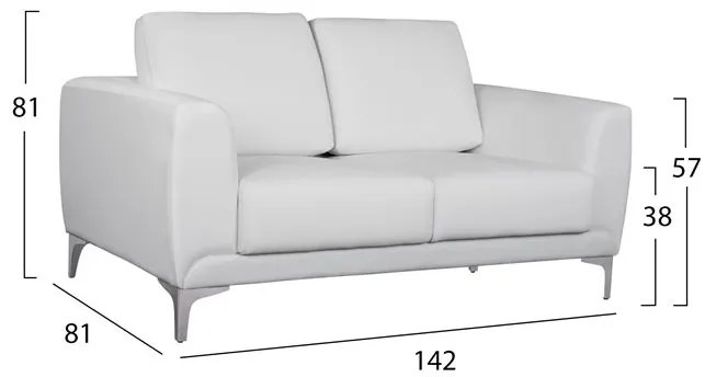 ΣΕΤ ΣΑΛΟΝΙΟΥ 2ΤΜΧ KENZIE ΜΕ ΛΕΥΚΟ PU HM11284.02