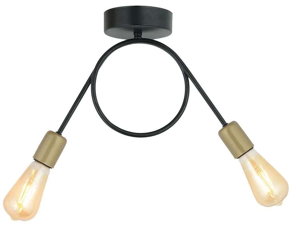 Φωτιστικό Κρεμαστό ArteLibre ZEYR Δίφωτο Αντικέ/Μαύρο Μέταλλο 45x30cm