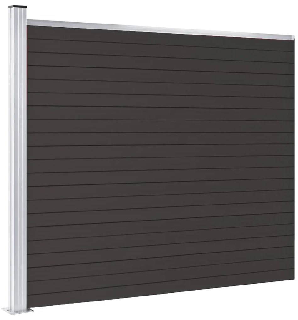 vidaXL Πάνελ Περίφραξης Μαύρο 175 x 146 εκ. από WPC