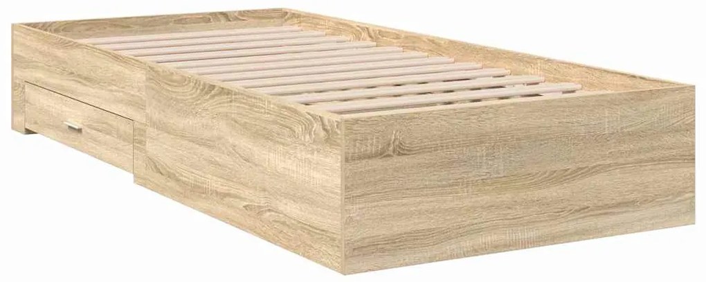 vidaXL Σκελετός Κρεβατιού Καφέ 90 x 190 cm Επεξεργασμένο ξύλο