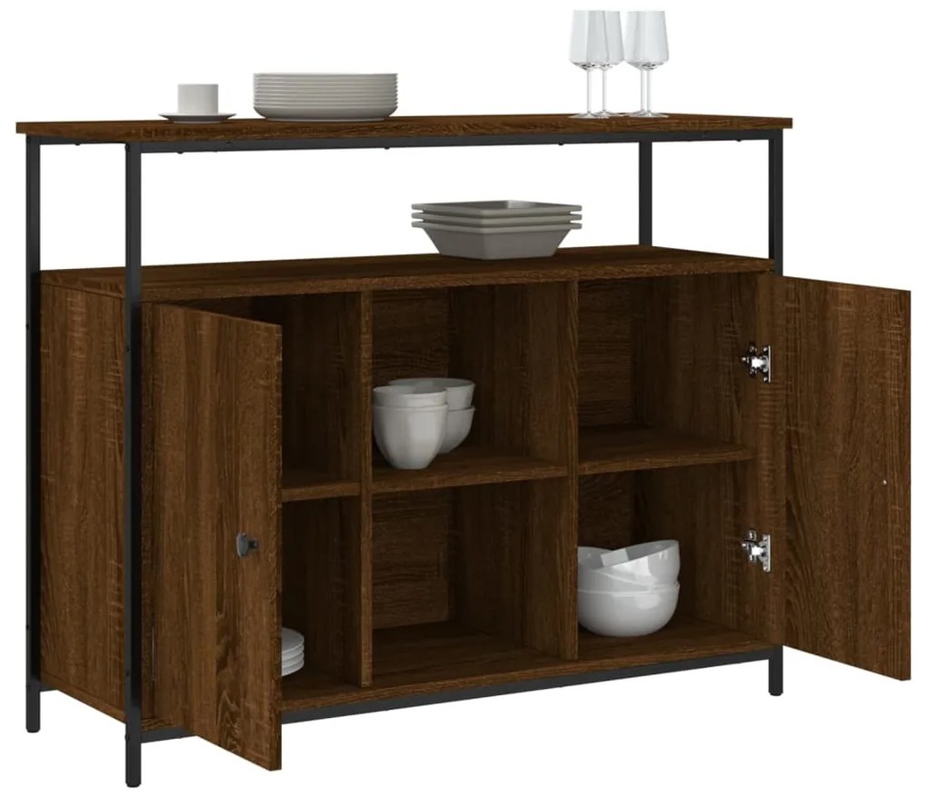 vidaXL Συρταριέρα Καφέ Δρυς 100x35x80 εκ. από Επεξεργασμένο Ξύλο
