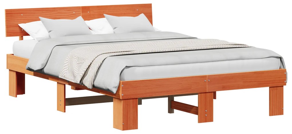 vidaXL Σκελετός Κρεβατιού Καφέ κεριού 160 x 200 cm Ξύλο πεύκου