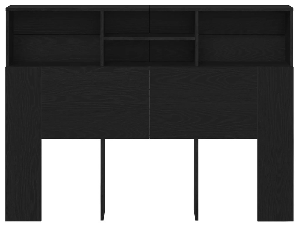 vidaXL Κεφαλάς Ντουλάπας - Μαύρος Δρυς, 140 x 19 x 103.5 εκ, Φτιαγμένο από Επεξεργασμένο Ξύλο.