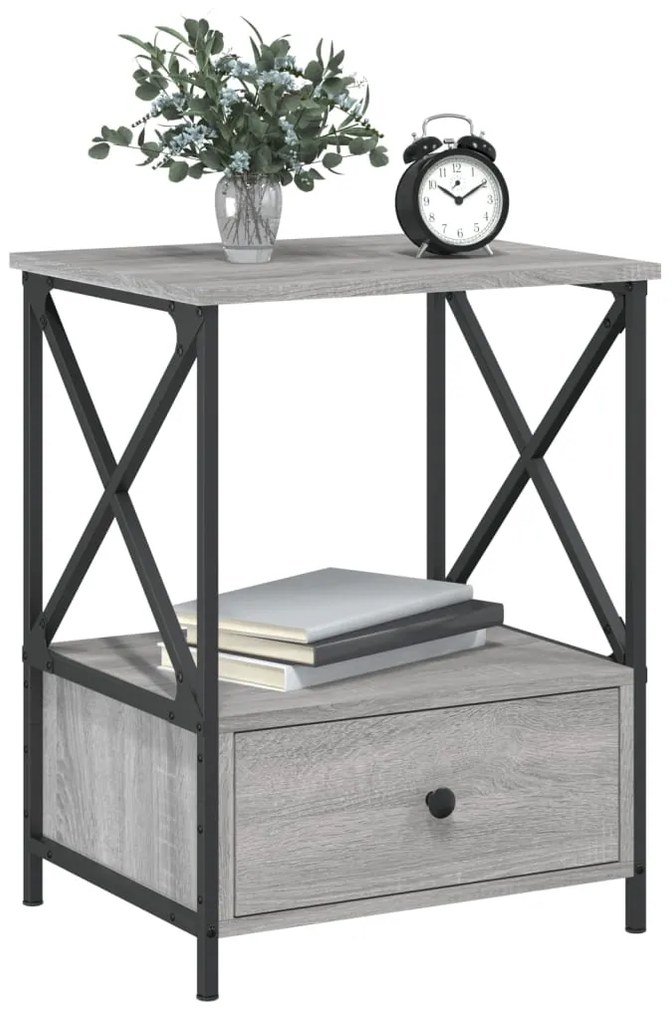 vidaXL Κομοδίνο Γκρι Sonoma 50 x 41 x 65 εκ. από Επεξεργασμένο Ξύλο