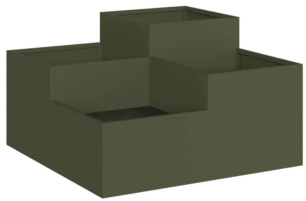 vidaXL Κήπος Γλάστρα 100 x 100 x 48 εκ Ελιά Ατσάλι