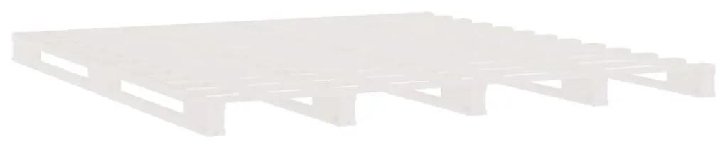 Κρεβάτι από Παλέτες Λευκό 140 x 190 εκ. από Μασίφ Ξύλο Πεύκου - Λευκό