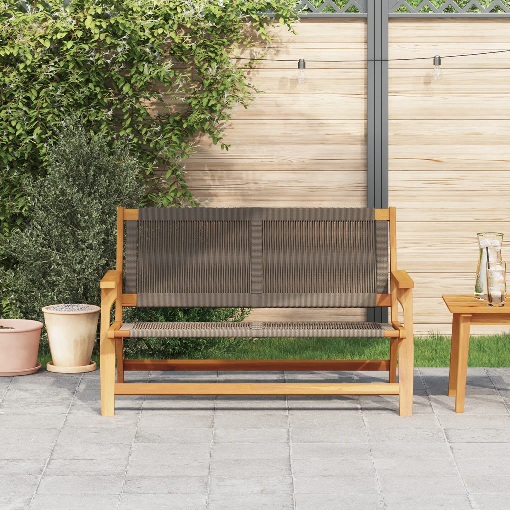 vidaXL πάγκος κήπου γκρι 76x122x73 εκ. μασίφ ξύλο ακακίας