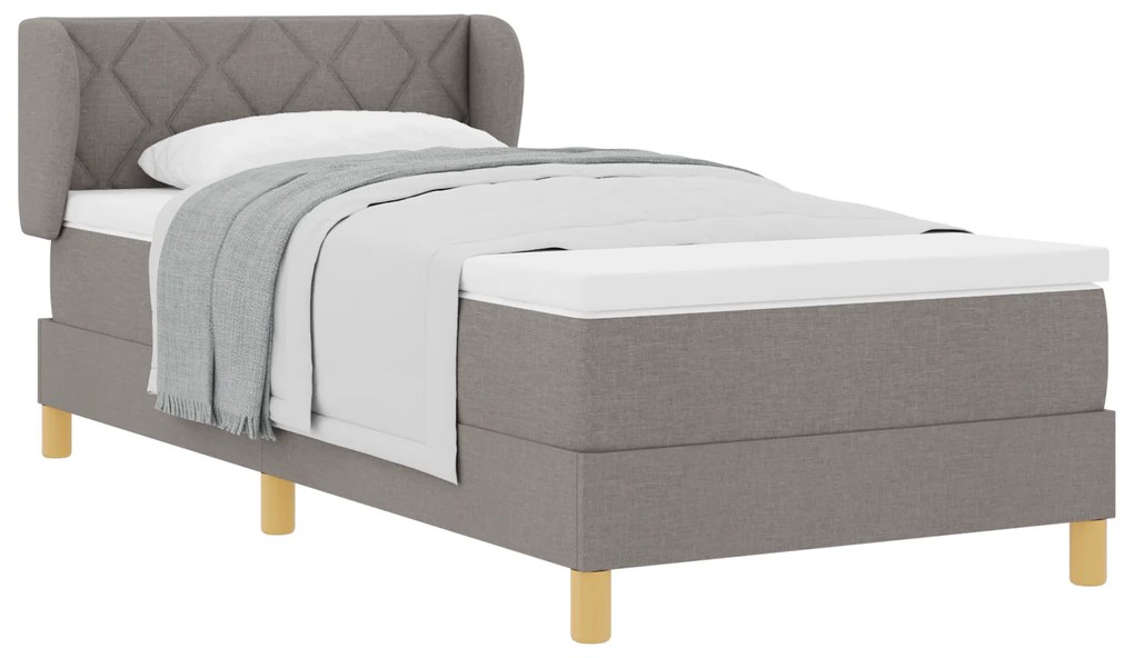 vidaXL Κρεβάτι με Στρώμα σε Ταμπί, 90x200 εκ, Ύφασμα
