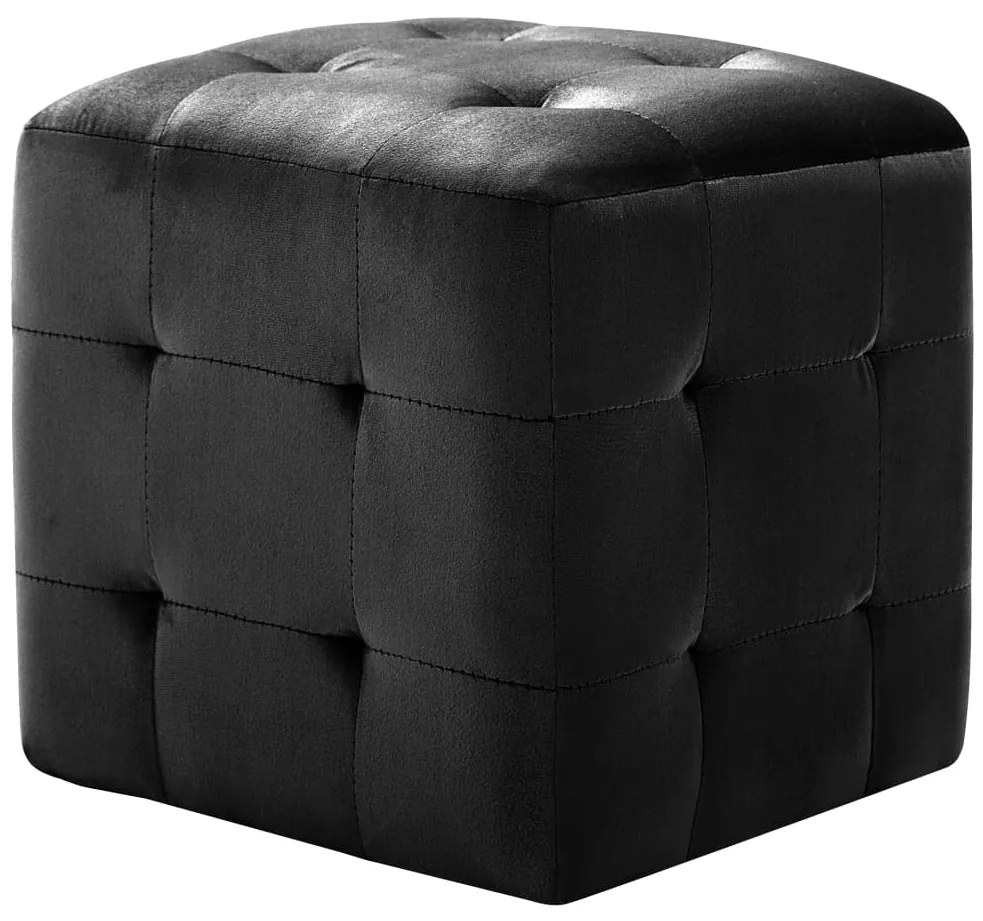 vidaXL Κομοδίνα/Σκαμπό 2 τεμ. Μαύρα 30x30x30 εκ. από Βελούδινο Ύφασμα