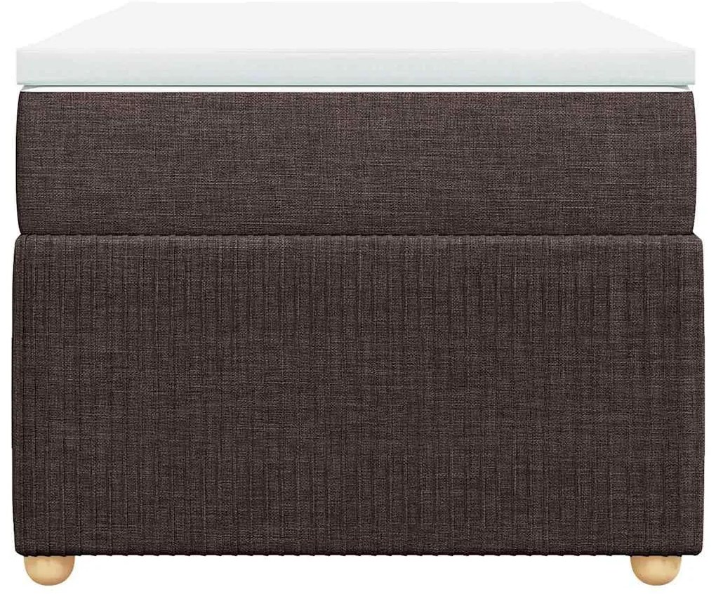 vidaXL Κρεβάτι Boxspring με Στρώμα Σκούρο Καφέ 80x200 εκ. Υφασμάτινο