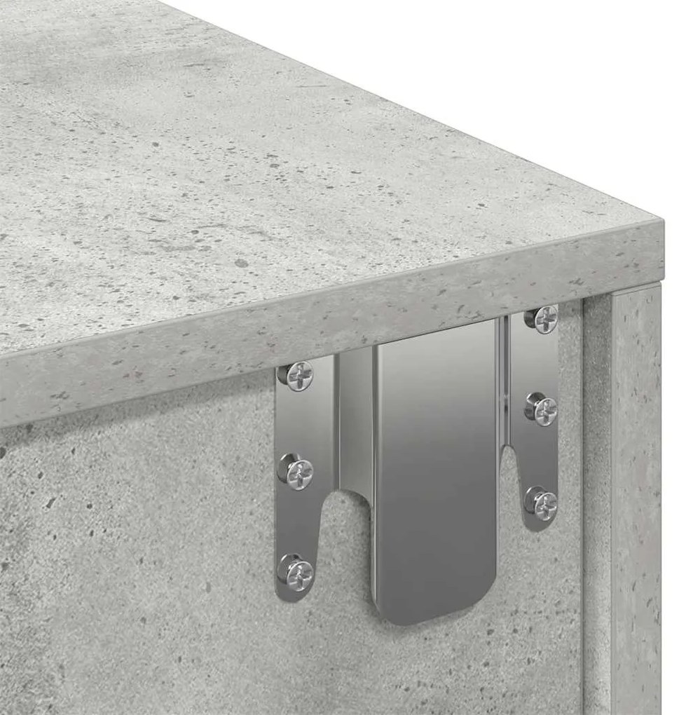 Ράφι τοίχου με συρτάρια Γκρι μπετόν 100x36x19 cm Ξύλο μηχανής 859989