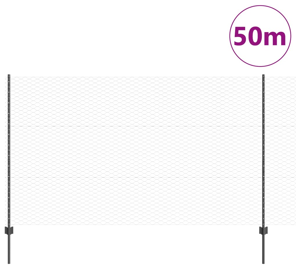 vidaXL Πόλοι φράχτη 22 τμχ U-Channel Γκρι 140 εκ Ατσάλι