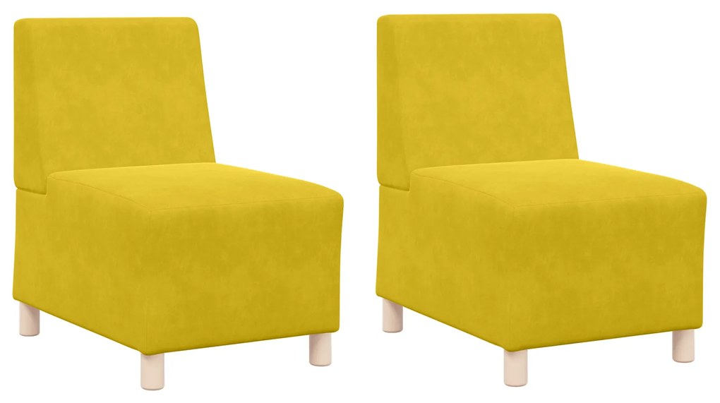 vidaXL Καναπέδες 2 pcs Κίτρινο 55 x 74 x 82 εκ. Βελούδο