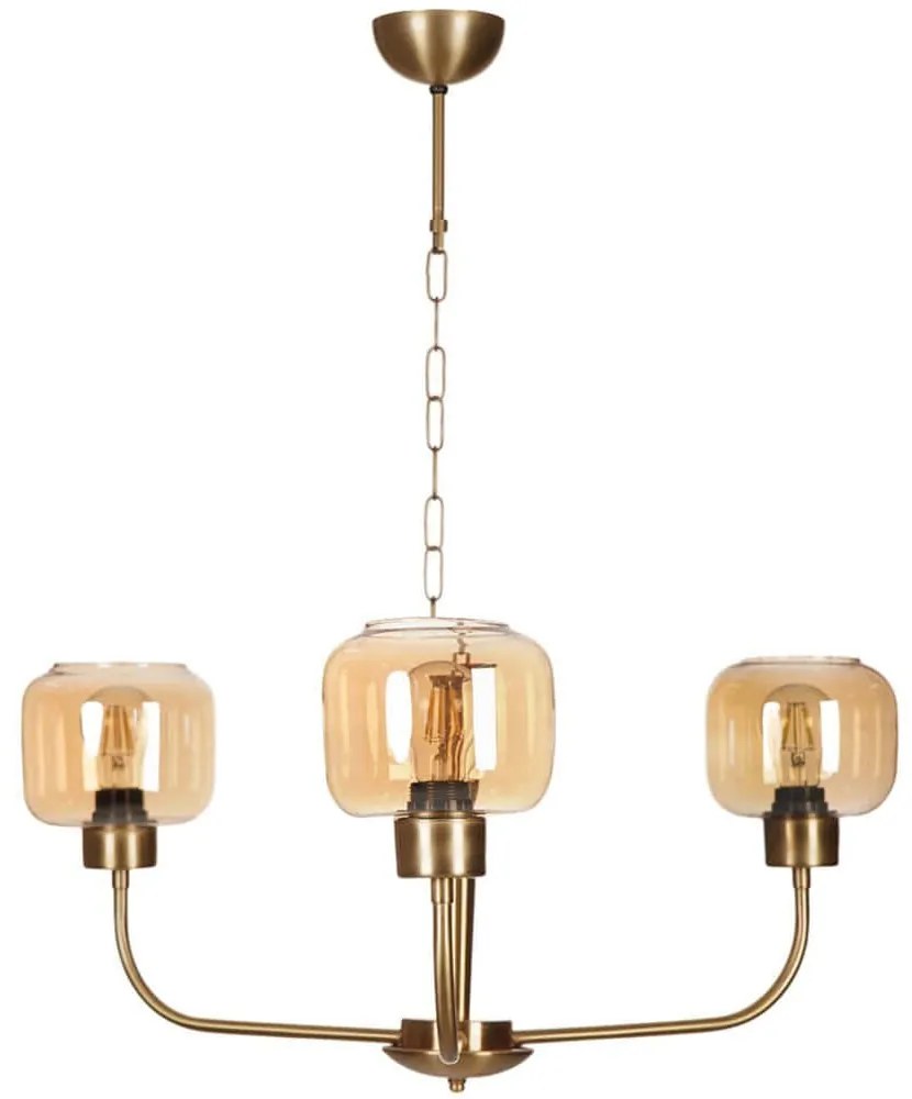Φωτιστικό Οροφής 534LUN5825 65x78cm 3xE27 40W Gold-Honey Opviq