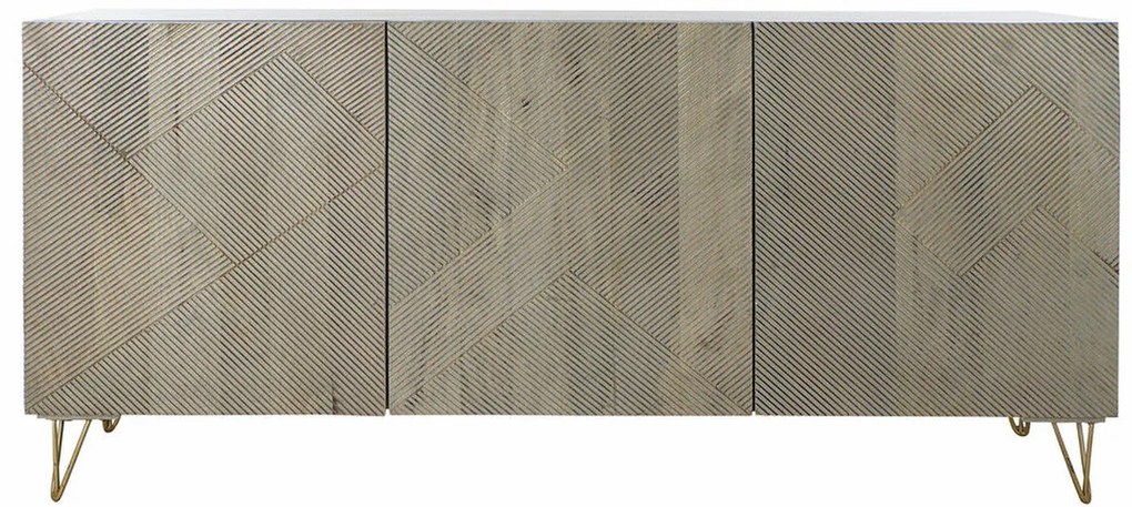 Σκευοθήκη DKD Home Decor   Γκρι Χρυσό Μέταλλο Ξύλο από Μάνγκο 160 x 45 x 75 cm