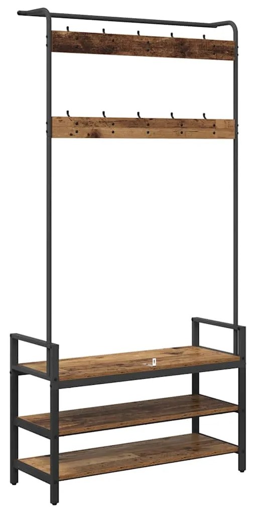 vidaXL Κρεμάστρα Παλιό ξύλο 95 x 34 x 184 εκ Επεξεργασμένο ξύλο