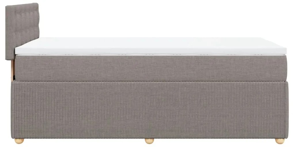 vidaXL Κρεβάτι Boxspring με Στρώμα Taupe 90x190 εκ.Υφασμάτινο