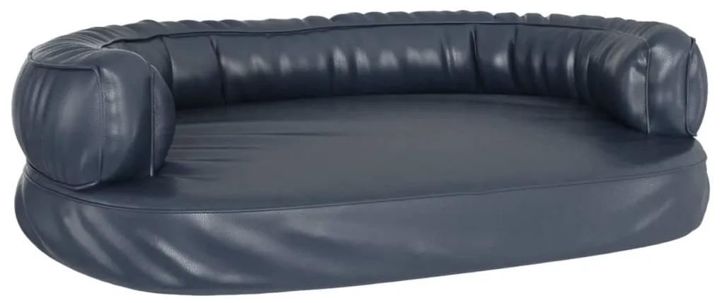 vidaXL Εργονομικό Κρεβάτι Σκύλου Σκούρο Μπλε 88 x 65 εκ. Συνθετ. Δέρμα