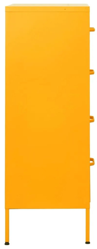 vidaXL Συρταριέρα Μουσταρδί 80 x 35 x 101,5 εκ. από Ατσάλι