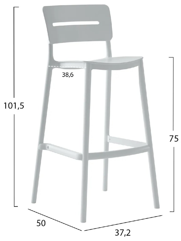 ΣΚΑΜΠΟ BAR ΠΟΛΥΠΡΟΠΥΛΕΝΙΟΥ SNOD2 HM6100.01 ΛΕΥΚΟ 37,2x50x101,5Υεκ.