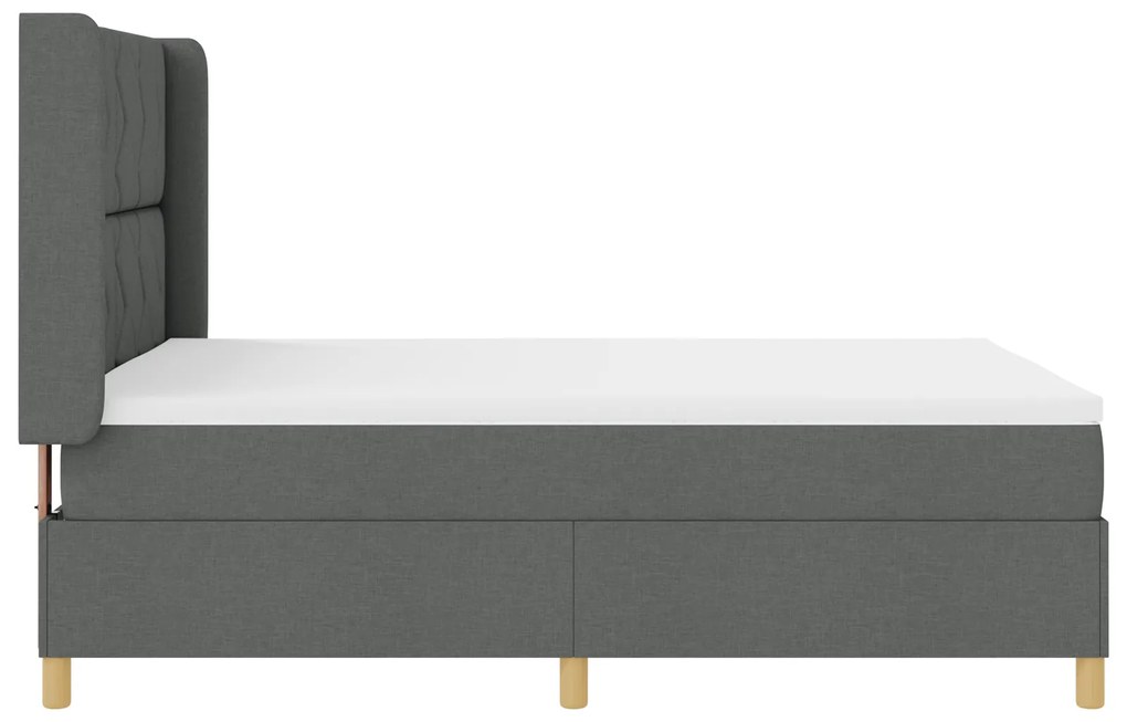 vidaXL Κρεβάτι Box Spring με Στρώμα σε Σκοτεινό Γκρι - 140x200 εκ Υφασμάτινο