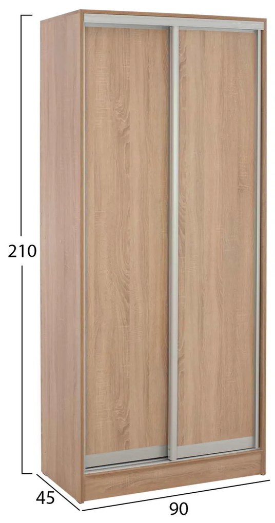 ΝΤΟΥΛΑΠΑ ΣΥΡΟΜΕΝΗ ADLER ΜΕΛΑΜΙΝΗΣ 90x45x210Yεκ. SONAMA OAK 2ΦΥΛΛΗ HM2436.01