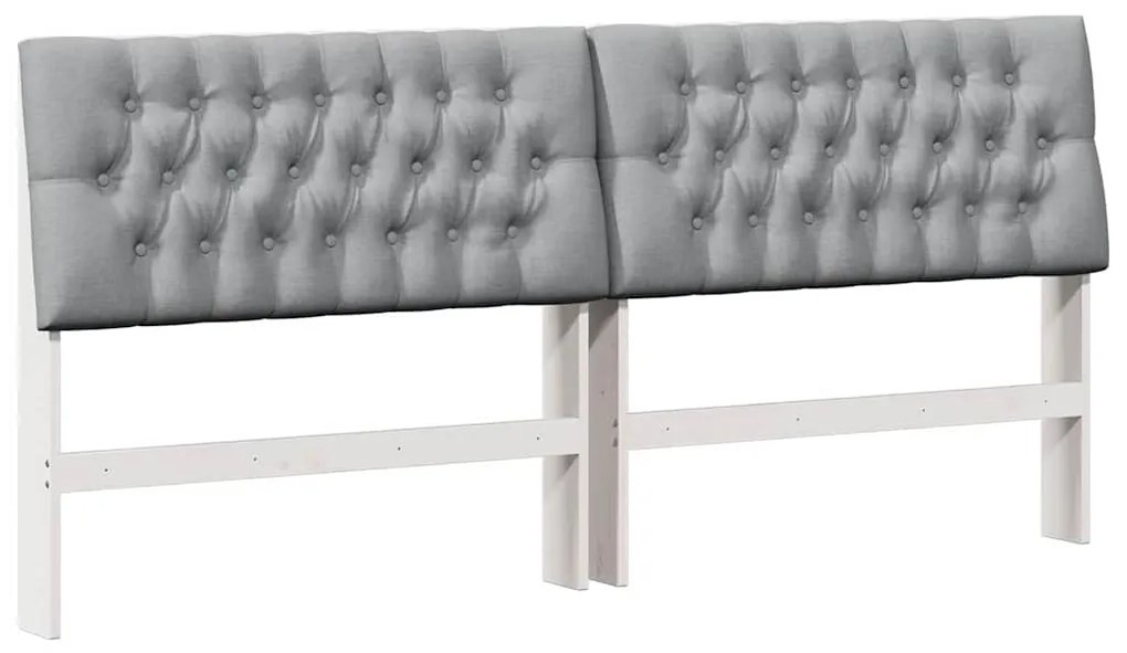 vidaXL Ταπετσαρισμένο κεφαλάρι Ανοιχτό γκρι 200 cm