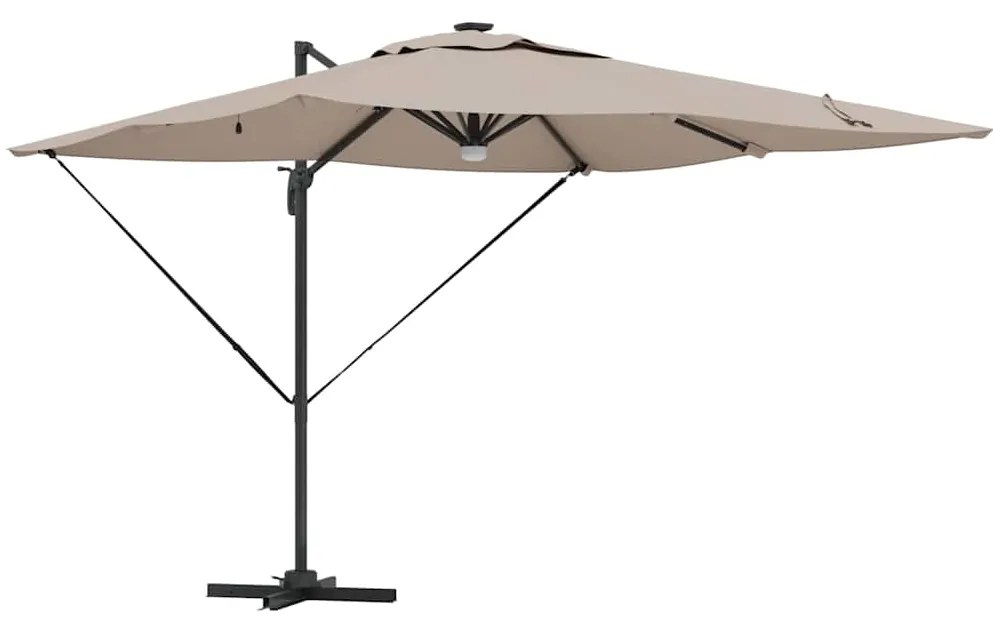 vidaXL Ρώμη Ομπρέλα Taupe 286 x 285 x 270 εκ Αλουμίνιο και Πολυεστέρας