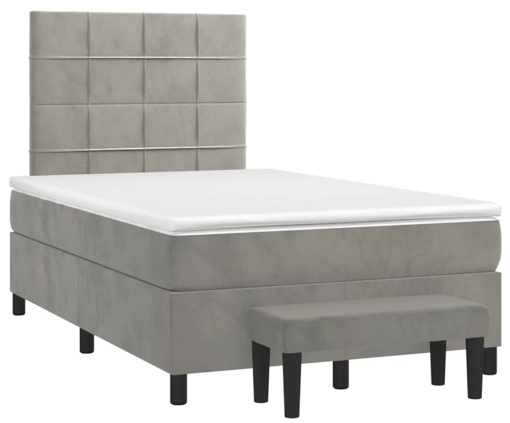 ΚΡΕΒΑΤΙ BOXSPRING ΜΕ ΣΤΡΩΜΑ ΑΝΟΙΧΤΟ ΓΚΡΙ 120X200 ΕΚ. ΒΕΛΟΥΔΙΝΟ 3137833