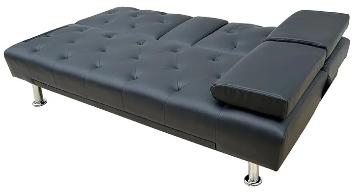 REST BLACK PU ΚΑΝΑΠΕΣ-ΚΡΕΒΑΤΙ 168X88εκ.