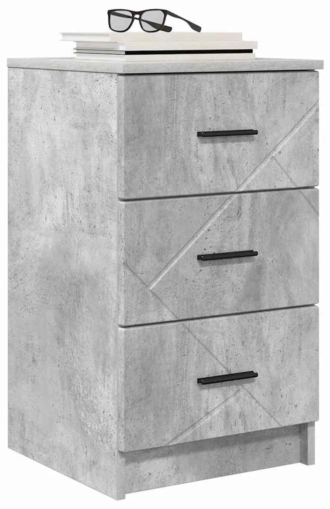 vidaXL Κομοδίνο Γκρι σκυροδέματος 38 x 38 x 66 εκ Επεξεργασμένο ξύλο