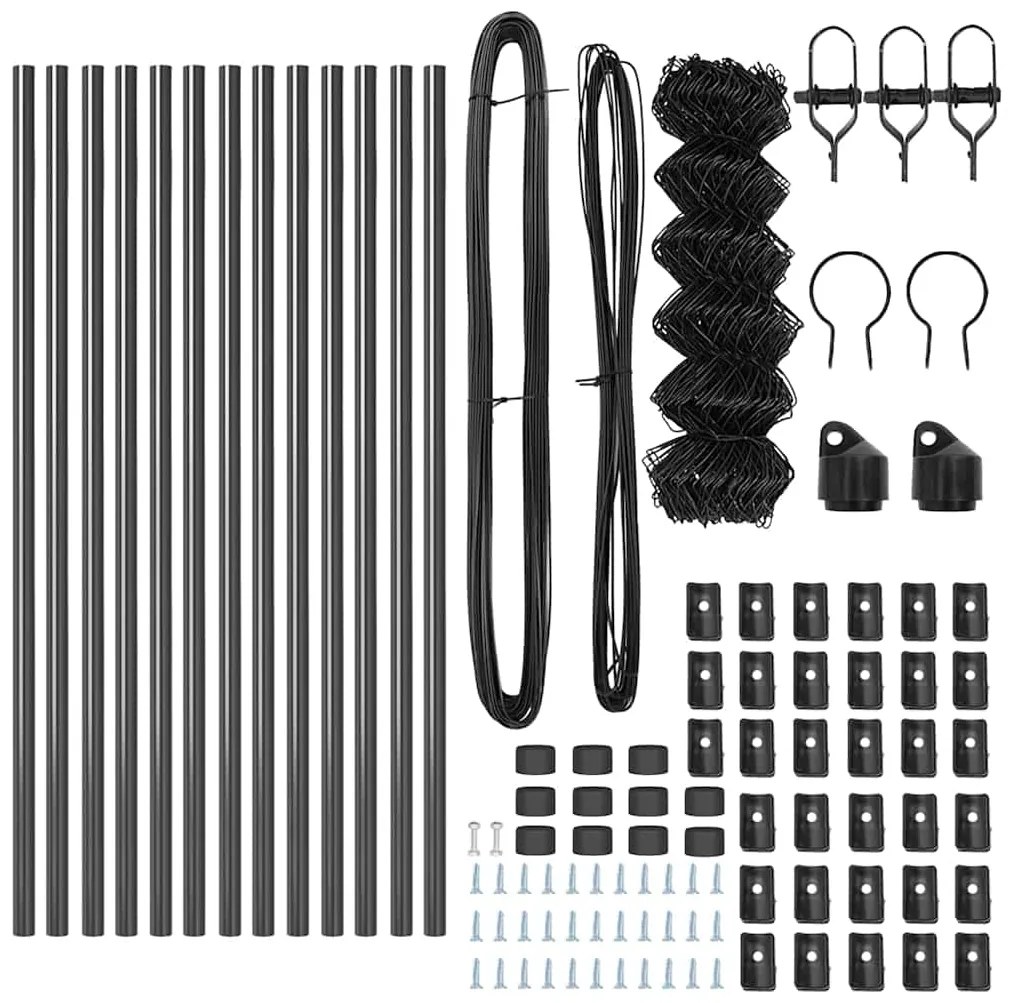 vidaXL Στύλος Περιφράξεων Γκρι 25 x 0,8 μ (60 x 60 χιλιοστά δίχτυ)