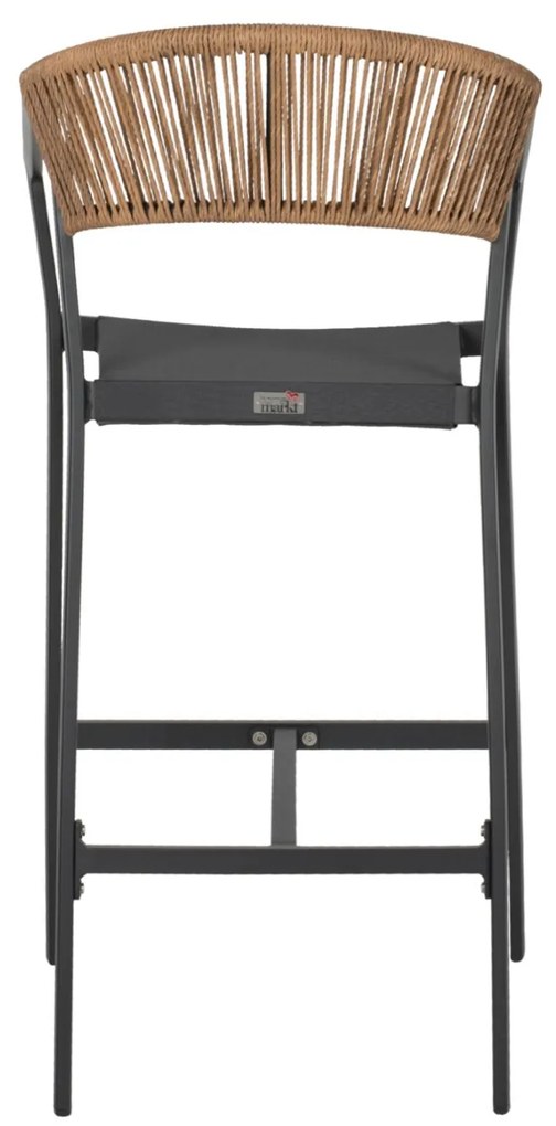 ΣΚΑΜΠΟ ΑΛΟΥΜΙΝΙΟΥ ΜΕ ΜΠΡΑΤΣΑ ΑΝΘΡΑΚΙ PE RATTAN TEXTLINE 56x58x105Y εκ. 56x58x105 εκ.