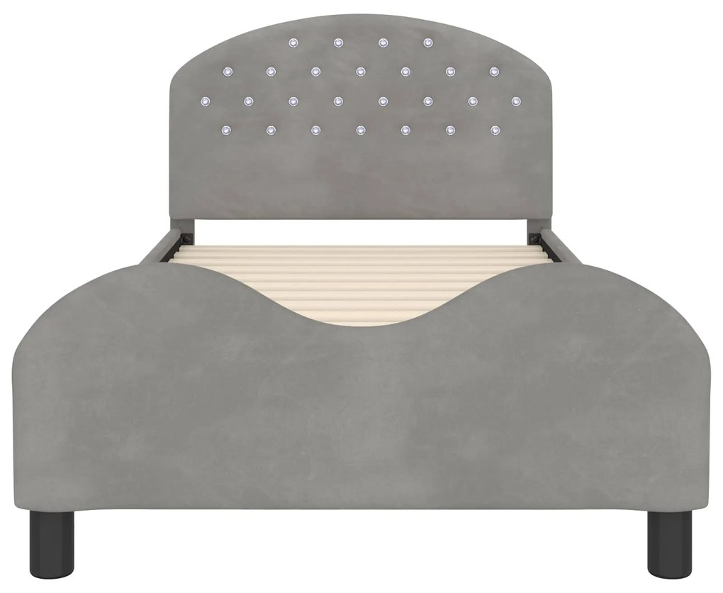 vidaXL Κρεβάτι Παιδικής Κρεβατοκάμαρας με Κεφαλάκι Ανοιχτό γκρι