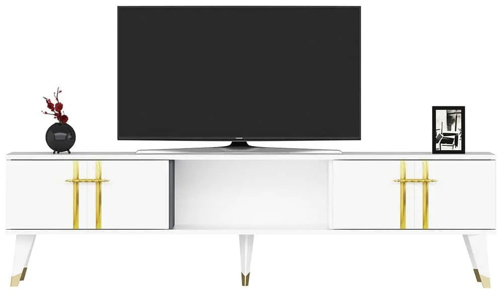 Έπιπλο Τηλεόρασης Asel 475OLV2698 150x29,6x44,6cm White-Gold