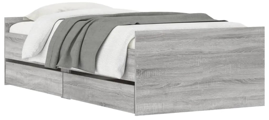 vidaXL Πλαίσιο Κρεβατιού με Συρτάρια Sonoma δρυς 90x200 εκ.