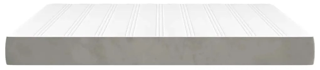 vidaXL Στρώμα με Pocket Springs Ανοιχτό Γκρι 160x210x20 εκ. Βελούδινο