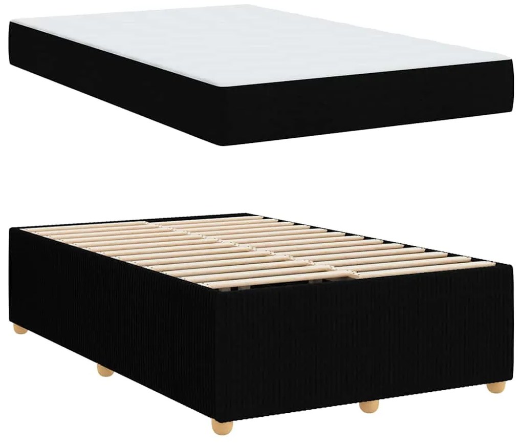 vidaXL Σκελετός κρεβατιού με στρώμα Μαύρο 120 x 200 cm ύφασμα