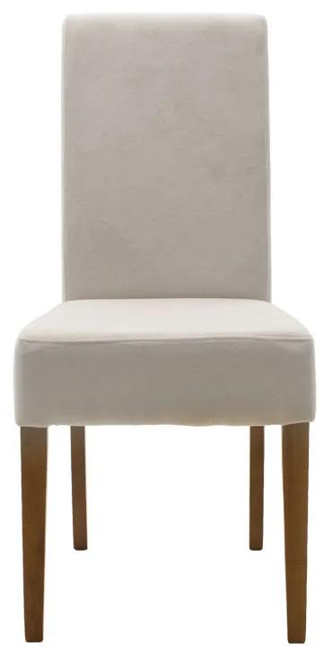 Καρέκλα Ditta pakoworld ύφασμα γκρι-πόδι μασίφ ξύλο καρυδί | Συσκευασία 2 τμχ