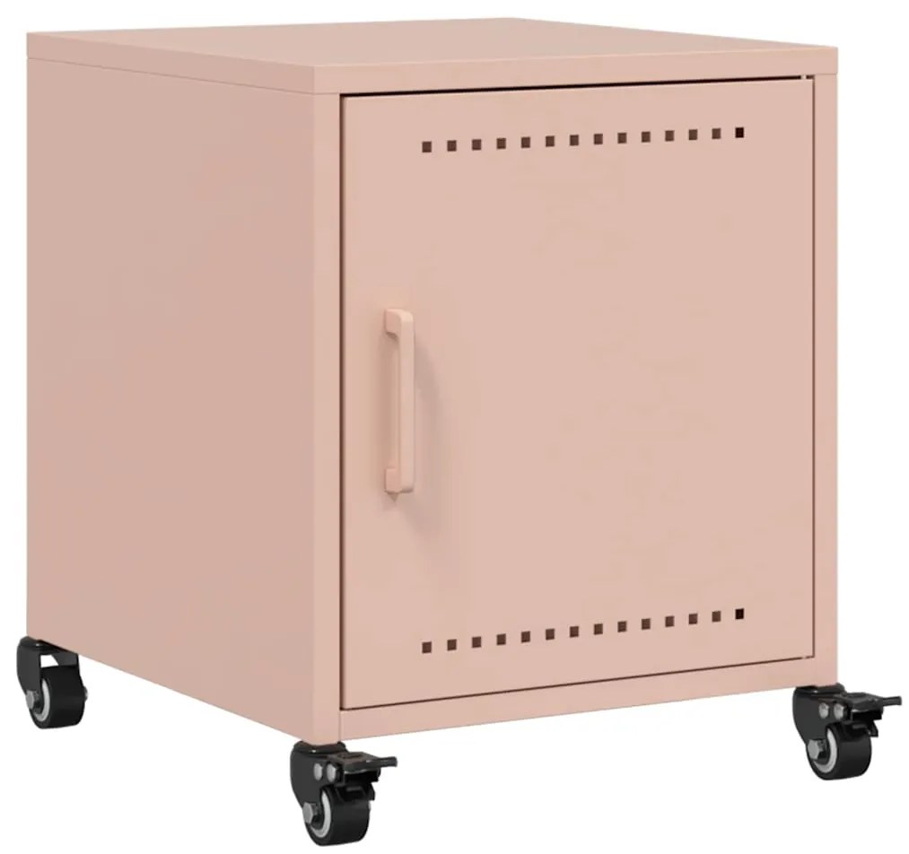 vidaXL Κομοδίνα 2 τεμ. Ροζ 36x39x43,5 εκ. από Χάλυβα