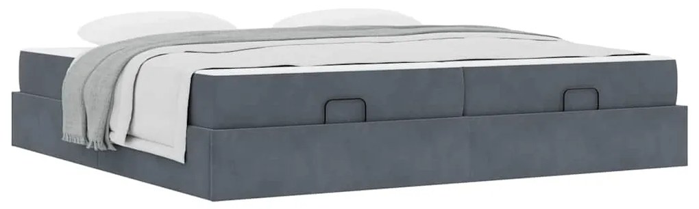 vidaXL Σκελετός Κρεβατιού Σκούρο γκρι 200 x 200 cm Βελούδο